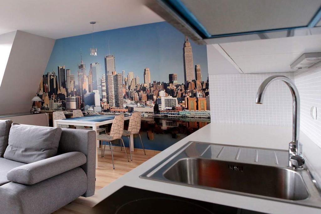 Apartemen studio 35 m² dengan 1 kamar mandi pribadi di Pusat Kota Poznan Bagian luar foto